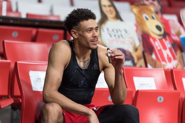 Basketball, Euroleague, day0 04 2021, FC Bayern Munich Zalgiris Kaunas In the picture Wade BALDWIN FC Bayern Munich, 2 enjoys winning cigar Munich Audi Dome Bayern Germany Copyright: Passion2Press.dex xMarkusxFischerx
