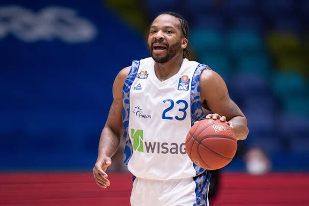 Fraport Skyliners NINERS Chemnitz, easyCredit BBL Quantez Robertson Fraport Skyliners, 23 Basketball match of the easyCredit BBL between Fraport Skyliners and NINERS Chemnitz on April 1, 2021 at Fraport Arena in Frankfurt am Main , Frankfurt am Main Hesse Germany Fraport Arena