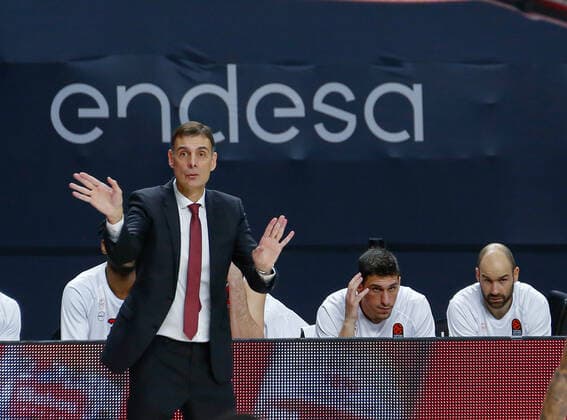 MATCH Matchday 33 Euroleague Men Madrid Real Madrid vs Olympiacos Piraeus Georgios Bartzokas Madrid Madrid Madrid Spain Basketball  Copyright: xAlbaxPachecox