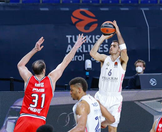 MATCH Matchday 33 Euroleague Mens Madrid Real Madrid vs Olympiacos Piraeus Kosta Koufos Alberto Abalde Madrid Madrid Madrid Spain Basketball  Copyright: xAlbaxPachecox