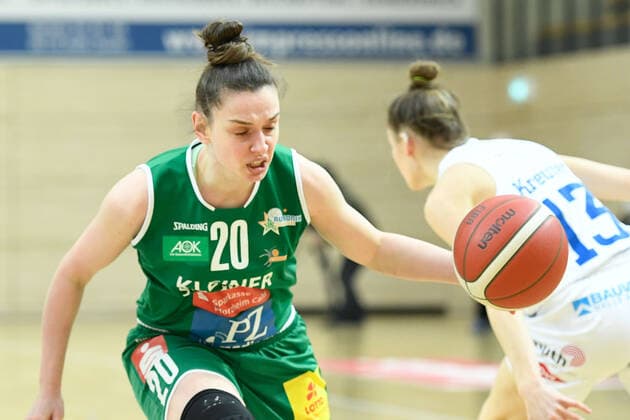 Halle, Germany 03 April 2021 1 BBL Women Play Off 2020 2021 Gisa Lions SV Halle vs Rutronik Stars Keltern Sanja Mandic Keltern Erdgas Sportarena Sachsen Anhalt Copyright: xFotostandx xxBallaschx