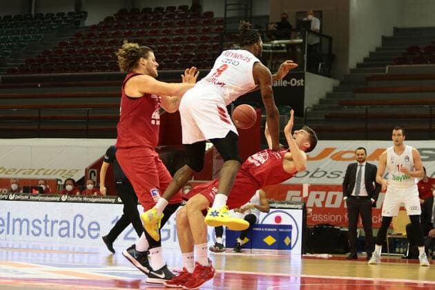 Jobstairs Giessen 46ers vs FC Bayern Muenchen, Basketball, easyCredit BBL, 03 04 2021 Jobstairs Giessen 46ers vs FC Bayern Muenchen, Basketball, easyCredit BBL, 03 04 2021 Giessen Copyright: xEibner-Pressefotox EP_RWS