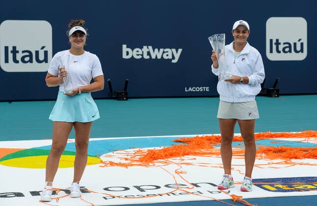 Miami Open 2021 Ashley Barty , Australia and Bianca Andreescu , Canada