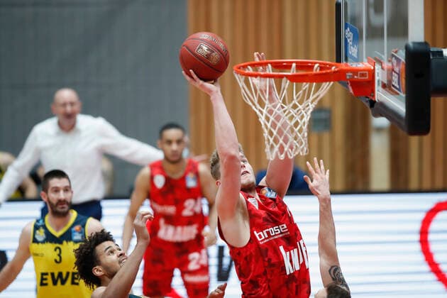 04 04 2021, Basketball, BBL 2020 2021, 26 matchday, s Oliver Wuerzburg EWE Baskets Oldenburg, GER, Wuerzburg, s Oliver Arena, picture Jonas Weitzel s Oliver Wuerzburg. Copyright: HMBxMedia xHeikoxBecker