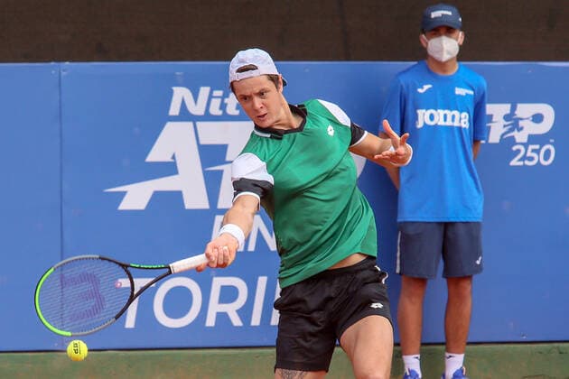 ATP, Tennis Herren Tour 250 2021 Sardegna Open Tennis CAGLIARI, ITALY, APR 04: Maxime Janvier during the ATP Tour 250 Sardegna Open tennis match in Cagliari, Italy on April 04, 2021. Cagliari Tennis Club Cagliari Italy 6456_236582 Copyright: xGiampieroxSposito PentaxPressx