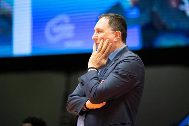 BARMER 2 Basketball Bundesliga ProA Nachhochspiel vom 12 Spieltag Saison 2020 2021 am 5 4 2021 Science City Jena vs MLP Academics Heidelberg Trainer Branislav Ignjatovic Heidelberg , Portrait, concentrated Sparkassen Arena Jena