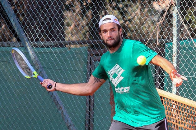 ATP, Tennis Herren Tour 250 2021 Sardegna Open Tennis CAGLIARI, ITALY, APR 05: Matteo Berrettini attends a training session during the ATP Tour 250 Sardegna Open in Cagliari, Italy on April 05, 2021. Cagliari Tennis Club Cagliari Italy 6460_236686 Copyright: xGiampieroxSposito PentaxPressx