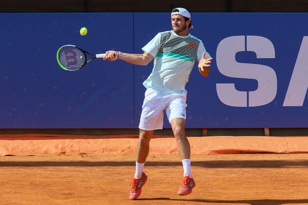 ATP, Tennis Herren Tour 250 2021 Sardegna Open Tennis CAGLIARI, ITALY, APR 05: Tommy Paul during the ATP Tour 250 Sardegna Open tennis match in Cagliari, Italy on April 05, 2021. Cagliari Tennis Club Cagliari Italy 6460_236701 Copyright: xGiampieroxSposito PentaxPressx