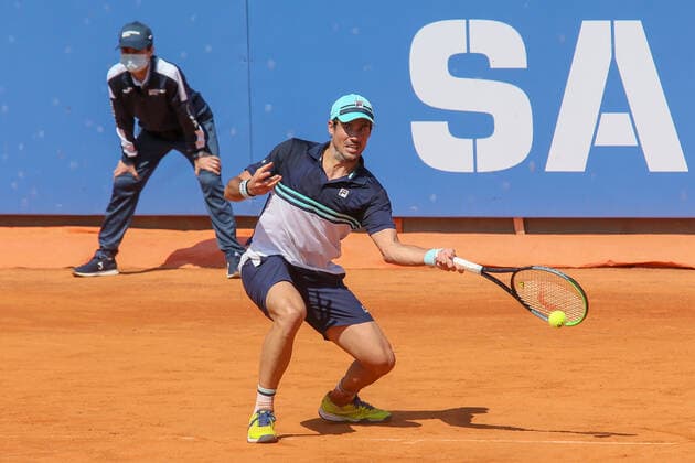 ATP, Tennis Herren Tour 250 2021 Sardegna Open Tennis CAGLIARI, ITALY, APR 05: Guido Pella during the ATP Tour 250 Sardegna Open tennis match in Cagliari, Italy on April 05, 2021. Cagliari Tennis Club Cagliari Italy 6460_236658 Copyright: xGiampieroxSposito PentaxPressx
