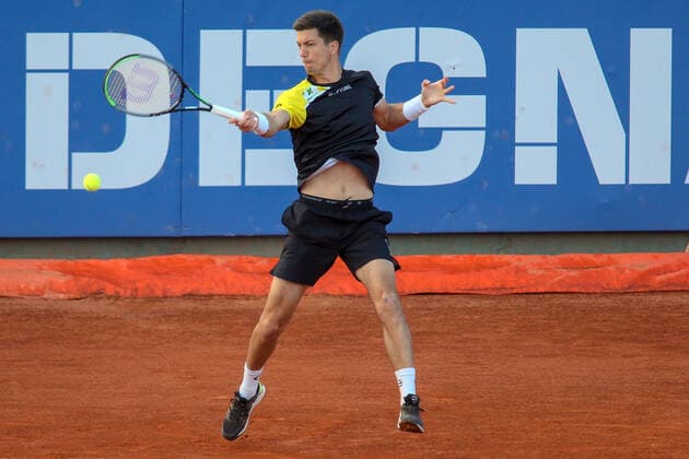 ATP, Tennis Herren Tour 250 2021 Sardegna Open Tennis CAGLIARI, ITALY, APR 05: Aljaz Bedene during the ATP Tour 250 Sardegna Open tennis match in Cagliari, Italy on April 05, 2021. Cagliari Tennis Club Cagliari Italy 6460_236625 Copyright: xGiampieroxSposito PentaxPressx