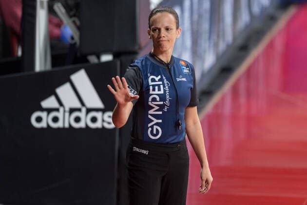 Basketball, BBL, 20210406, FC Bayern München medi Bayreuth In picture referee Anne PANTHER Munich Audi Dome Bayern Germany Copyright: Passion2Press MarkusxFischerx