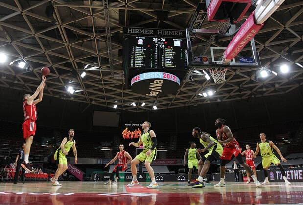 Diego Flaccadori Muenchen GER, FC Bayern Basketball vs medi bayreuth, basketball, easy Credit BBL, season 2020 2021, 06 04 2021, GER, FC Bayern Basketball vs medi bayreuth, basketball, easy Credit BBL, season 2020 2021, 06 04 2021, Muenchen. Copyright: xEIBNER MarcelxEngelbrechtx EP_EER
