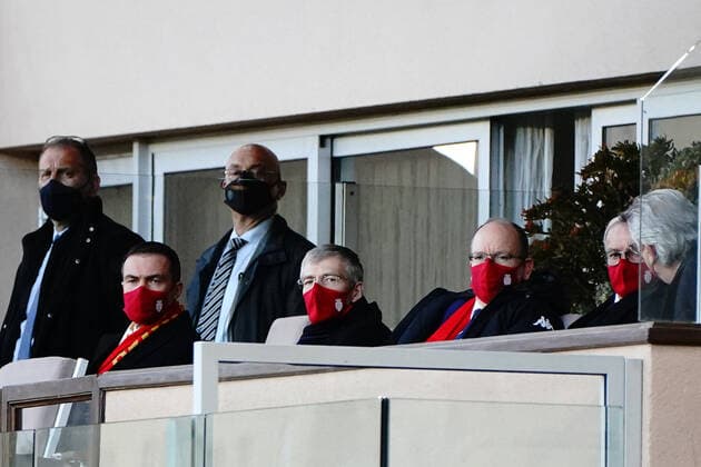 Football, Coupe de France, AS Monaco - FC Metz, Prince Albert II in the stands