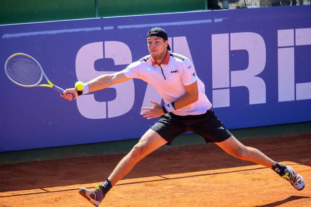 2021 Sardegna Open Tennis - 20210406 CAGLIARI, ITALY, APR 06: Jan Lennard Struff in action during the ATP, Tennis Herren Tour 250 Sardegna Open tennis match in Cagliari, Italy on April 06, 2021. Cagliari Tennis Club Cagliari Italy 6463_236793 Copyright: xGiampieroxSposito PentaxPressx