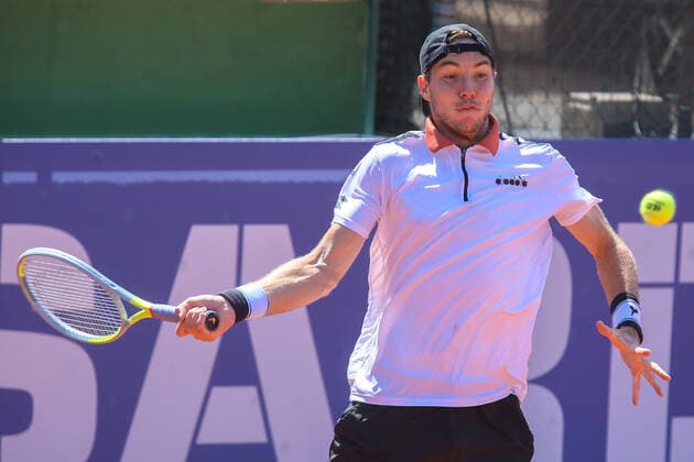 2021 Sardegna Open Tennis - 20210406 CAGLIARI, ITALY, APR 06: Jan Lennard Struff in action during the ATP, Tennis Herren Tour 250 Sardegna Open tennis match in Cagliari, Italy on April 06, 2021. Cagliari Tennis Club Cagliari Italy 6463_236795 Copyright: xGiampieroxSposito PentaxPressx