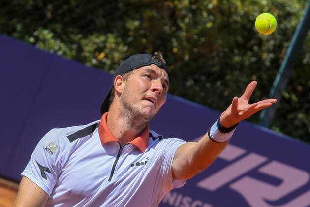 2021 Sardegna Open Tennis - 20210406 CAGLIARI, ITALY, APR 06: Jan Lennard Struff in action during the ATP, Tennis Herren Tour 250 Sardegna Open tennis match in Cagliari, Italy on April 06, 2021. Cagliari Tennis Club Cagliari Italy 6463_236798 Copyright: xGiampieroxSposito PentaxPressx