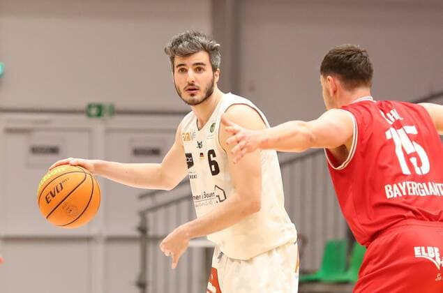 07 04 2021 Basketball Season 2019 2020 2 Bundesliga Pro A 12 Spieltag Nürnberg Falcons Basketball Club NBC Bayer Giants Leverkusen DaMa Martin Bogdanov 6, Nürnberg Falcons BC NBC Luca Kahl 15, Bayer Giants Leverkusen