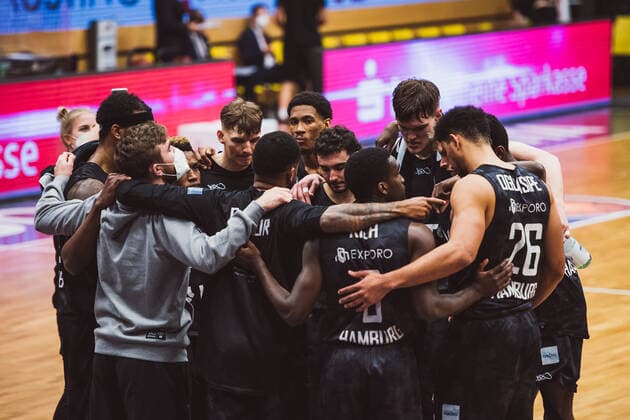 easyCredit BBL 29 Matchday RASTA Vechta vs Hamburg Towers, 07 04 2021 Team of Hamburg Towers easyCredit BBL 29 Matchday RASTA Vechta vs Hamburg Towers on 07 04 2021 in Vechta RASTA Dome , Germany, Copyright: xBEAUTIFULxSPORTS Neddermannx