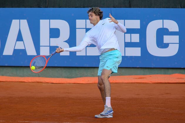 2021 Sardegna Open Tennis - 20210407 CAGLIARI, ITALY, APR 07: Taylor Fritz in action during the ATP, Tennis Herren Tour 250 Sardegna Open tennis match in Cagliari, Italy on April 07, 2021. Cagliari Tennis Club Cagliari Italy 6467_236924 Copyright: xGiampieroxSposito PentaxPressx
