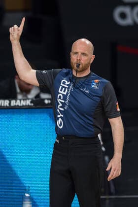 Basketball, BBL, 20210406, FC Bayern München medi Bayreuth In picture referee Benjamin BARTH Munich Audi Dome Bayern Germany Copyright: Passion2Press MarkusxFischerx