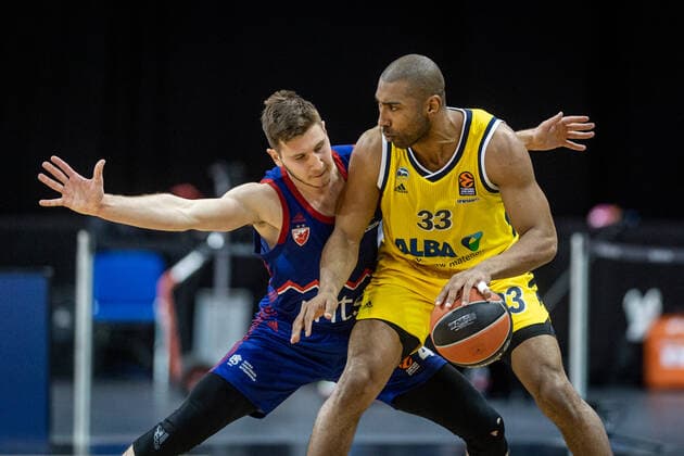 Basketball Berlin 08 04 2021 Euroleague Season 2020 2021 Alba Berlin Red Star Belgrade Jayson Granger Alba Berlin, No 33 Aleksa Uskokovic Belgrade, No 04