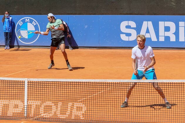 2021 Sardegna Open Tennis - 20210408 CAGLIARI, ITALY, APR 08: Matteo e Jacopo Berrettini during the ATP, Tennis Herren Tour 250 Sardegna Open tennis double match in Cagliari, Italy on April 08, 2021. Cagliari Tennis Club Cagliari Italy 6473_237062 Copyright: xGiampieroxSposito PentaxPressx
