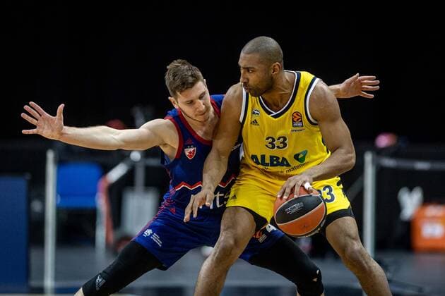 Basketball Berlin 08 04 2021 Euroleague Season 2020 2021 Alba Berlin Red Star Belgrade Jayson Granger Alba Berlin, No 33 Aleksa Uskokovic Belgrade, No 04
