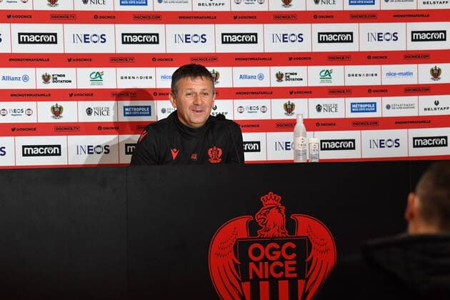 Adrian Ursea en conference de presse - OGC Nice - Centre d entrainement et de formation a Nice FOOTBALL : Conference de presse - OGC Nice - 09 04 2021 LionelUrman Panoramic 