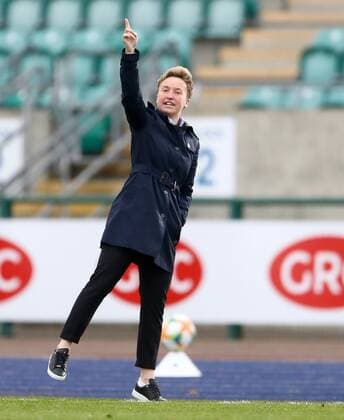 Mandatory Credit: Photo by Kieran McManus BPI Shutterstock (11850238aa) Canada head coach Bev Priestman gestures on the touchline Wales Women v Canada Women, International Friendly, Länderspiel, Nationalmannschaft Football, The Leckwith Athletics Stadium, Cardiff, UK - 9 Apr 2021 EDITORIAL USE ONLY No use with unauthorised audio, video, data, fixture lists, club league logos or live services. Online in-match use limited to 120 images, no video emulation. No use in betting, games or single club league player publications. Wales Women v Canada Women, International Friendly, Football, The Leckwith Athletics Stadium, Cardiff, UK - 9 Apr 2021 EDITORIAL USE ONLY No use with unauthorised audio, video, data, fixture lists, club league logos or live services. Online in-match use limited to 120 images, no video emulation. No use in betting, games or single club league player publications. Copyright: xKieranxMcManus BPI Shutterstockx 11850238aa