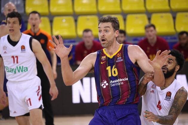 Euroleague Basketball match FC Barcelona vs Bayern at the Palau Blaugrana Stadium in Barcelona April 09, 2021 In picture Pau Gasol Euroleague Basketball match Fc Barcelona vs Bayern at the Palau Blaugrana Stadium in Barcelona April 09, 2021 Photo JGS Cordon Press Cordon Press  xx xx