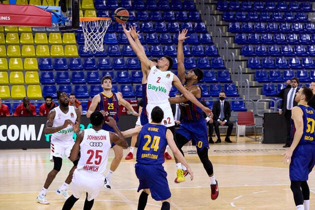 April 9, 2021, Barcelona, Spain: Wade baldwin IV of FC Bayern Munich during the Turkish Airlines EuroLeague match between FC Barcelona, Barca and Bayern Munich at Palau Blaugrana in Barcelona, Spain. Barcelona Spain - ZUMAd159 20210409_zia_d159_117 Copyright: xDavidxRamirezx