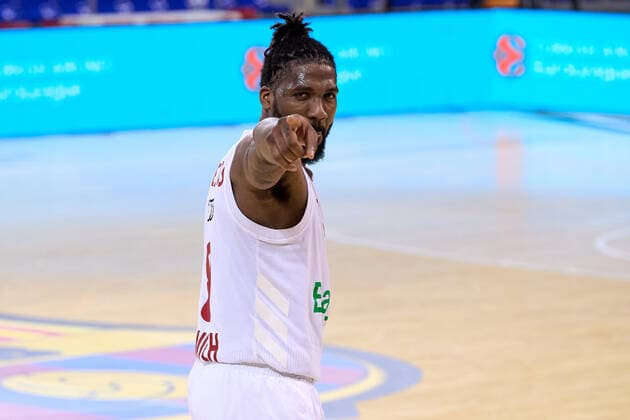 April 9, 2021, Barcelona, Spain: Jalen Reynolds of FC Bayern Munich during the Turkish Airlines EuroLeague match between FC Barcelona, Barca and Bayern Munich at Palau Blaugrana in Barcelona, Spain. Barcelona Spain - ZUMAd159 20210409_zia_d159_135 Copyright: xDavidxRamirezx
