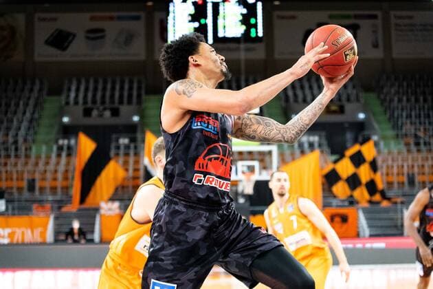 Diante Maurice Garrett JobStairs Giessen 46ers 11 GER, Ratiopharm Ulm vs JobStairs Giessen 46ers, easycredit 1 Bundesliga Basketball, 27 Matchday, Season 2020 21, 10 04 2021 Ratiopharm Ulm vs JobStairs Giessen 46ers, 1 Basketball Bundesliga New Ulm. Copyright: xEibner-Pressefoto RogerxBuerkex EP_EER