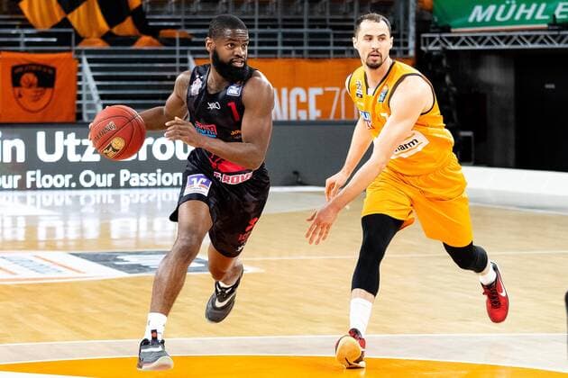 Jonathan Stark JobStairs Giessen 46ers 01 GER, Ratiopharm Ulm vs JobStairs Giessen 46ers, easycredit 1 Bundesliga Basketball, 27 Matchday, Season 2020 21, 10 04 2021 Ratiopharm Ulm vs JobStairs Giessen 46ers, 1 Basketball Bundesliga New Ulm. Copyright: xEibner-Pressefoto RogerxBuerkex EP_EER