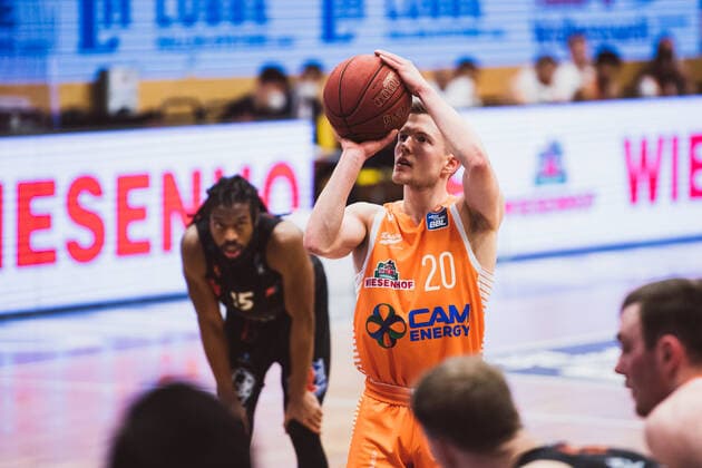 easyCredit BBL 27 Matchday RASTA Vechta vs NINERS Chemnitz, 10 04 2021 Jannes Hundt RASTA Vechta, 20 easyCredit BBL 27 Matchday RASTA Vechta vs NINERS Chemnitz on 10 04 2021 in Vechta RASTA Dome , Germany, Copyright: xBEAUTIFULxSPORTS Neddermannx