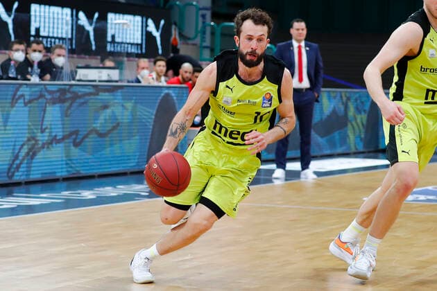27 Matchday of the easyCredit BBL Basketball Bundesliga on 10 April 2021at the Oberfrankenhalle in Bayreuth Bavaria Germany season 2020 2021 Medi Bayreuth vs Brose Bamberg Bastian Doreth Medi Bayreuth 10