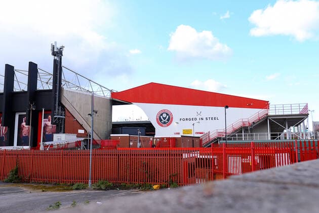 Mandatory Credit: Photo by Ryan Crockett JMP Shutterstock (11853495b) A general view of Bramall Lane home to Sheffield United Sheffield United v Arsenal, UK - 11 Apr 2021 EDITORIAL USE ONLY No use with unauthorised audio, video, data, fixture lists (outside the EU), club league logos or live services. Online in-match use limited to 45 images (+15 in extra time). No use to emulate moving images. No use in betting, games or single club league player publications services. Sheffield United v Arsenal, UK - 11 Apr 2021 EDITORIAL USE ONLY No use with unauthorised audio, video, data, fixture lists (outside the EU), club league logos or live services. Online in-match use limited to 45 images (+15 in extra time). No use to emulate moving images. No use in betting, games or Copyright: xRyanxCrockett JMP Shutterstockx 11853495b
