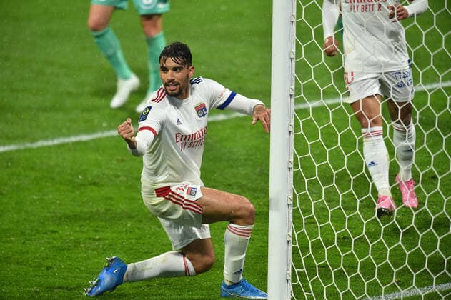 Joie de Lucas Paqueta (lyon) FOOTBALL : Olympique Lyonnais vs SCO Angers - Ligue 1 Uber Eats - 11 04 2021 FredericChambert Panoramic 