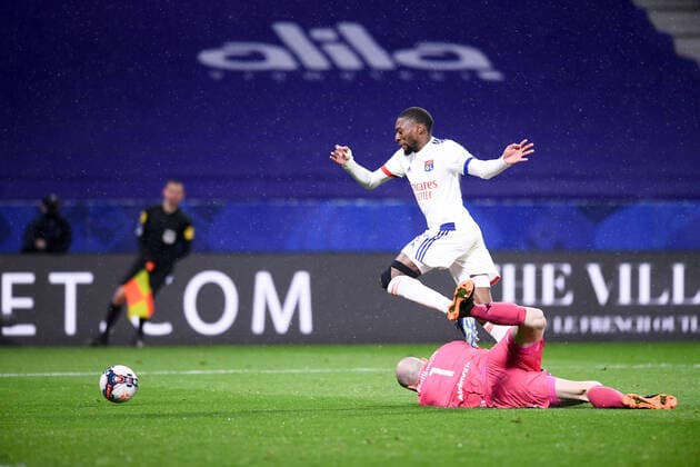 07 KARL TOKO EKAMBI (OL) - FAUTE FOOTBALL : Lyon vs Angers - Ligue 1 Uber Eats - 11 04 2021 FEP Panoramic 