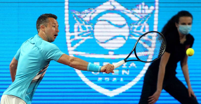 Sport Themen der Woche KW15 Sport Bilder des Tages 12.04.2021 Belgrade(Serbia) Serbia Challenger Open men s tennis singles Philipp Kohlschreiber Germany :