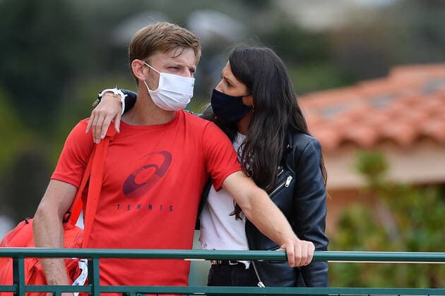 David Goffin and his wife Stephanie Tuccitto TENNIS : Rolex Monte Carlo Masters - 13 04 2021 AntoineCouvercelle Panoramic 