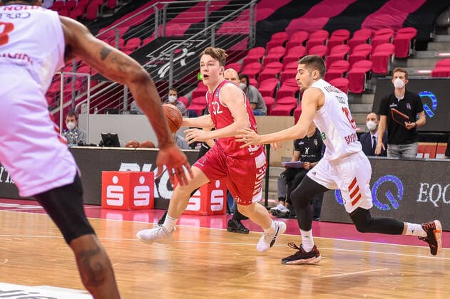 easyCredit BBL, Telekom Baskets Bonn vs FC Bayern Munich Basketball, 13 04 2021 Simonas Lukosius Telekom Baskets Bonn 32 , easyCredit BBL, Telekom Baskets Bonn vs FC Bayern Munich Basketball on 13 04 2021 at Telekom Dome Bonn, Bonn North Rhine Westphalia Copyright: xBEAUTIFULxSPORTS Mueller-Laschetx