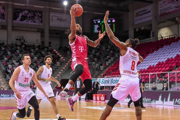 easyCredit BBL, Telekom Baskets Bonn vs FC Bayern Munich Basketball, 13 04 2021 Xavier Pollard Telekom Baskets Bonn 2 , easyCredit BBL, Telekom Baskets Bonn vs FC Bayern Munich Basketball on 13 04 2021 at Telekom Dome Bonn, Bonn North Rhine Westphalia Copyright: xBEAUTIFULxSPORTS Mueller-Laschetx