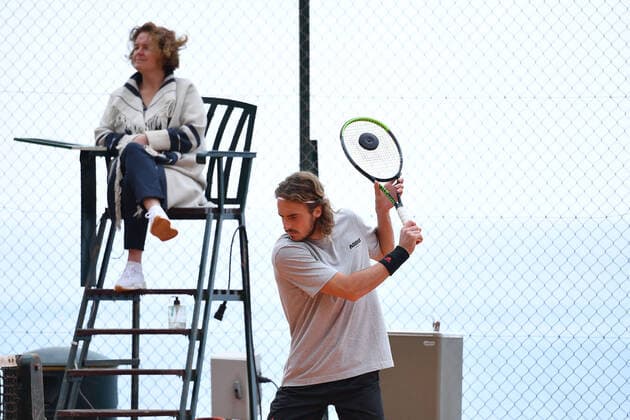 Stefanos Tsitsipas (Gre) TENNIS : Rolex Monte Carlo Masters - 14 04 2021 AntoineCouvercelle Panoramic 