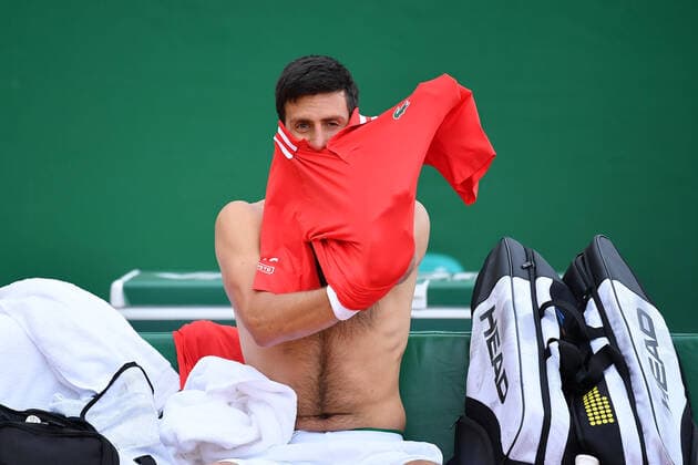 Sport Themen der Woche KW15 Sport Bilder des Tages Novak Djokovic (Ser) TENNIS : Rolex Monte Carlo Masters - 14 04 2021 AntoineCouvercelle Panoramic 