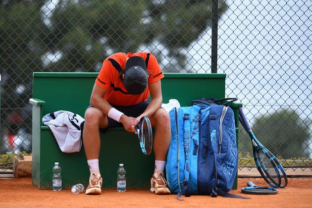 Lucas Pouille (Fra) TENNIS : Rolex Monte Carlo Masters - 14 04 2021 AntoineCouvercelle Panoramic 