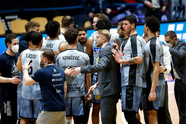 14 04 2021, easyCredit Basketball Bundesliga, BBL, season 2020 2021, men, Chemnitz Niners HAKRO Merlins Crailsheim winners from Crailsheim Chemnitz Fair Chemnitz Saxony Germany