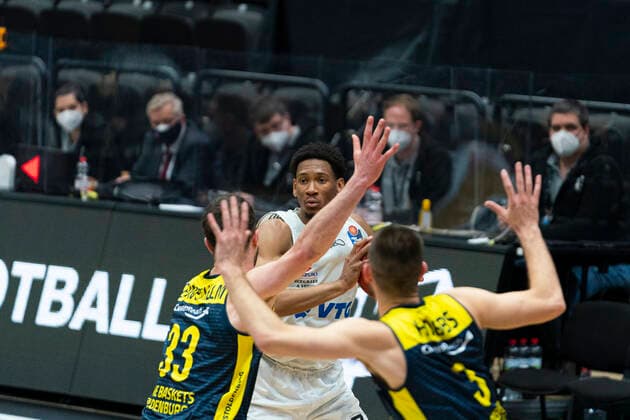 easyCredit Basketball Bundesliga, Hamburg, 14 04 2021 easyCredit Basketball Bundesliga, Hamburg Towers vs EWE Baskets Oldenburg, Kameron Taylor 7 Hamburg Towers Copyright: xBEAUTIFULxSPORTS Mohwinkelx