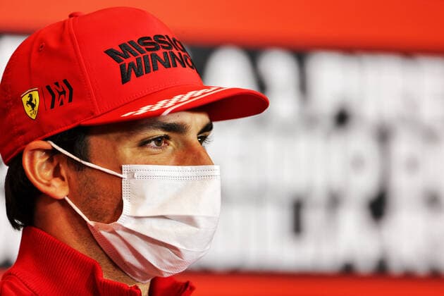 F1 Grand Prix of Emilia Romagna 55 Carlos Sainz (ESP, Scuderia Ferrari Mission Winnow), F1 Grand Prix of Emilia Romagna at Autodromo Enzo e Dino Ferrari on April 15, 2021 in Imola, Italy. (Photo by xpbimages.com XPB Images FIA Pool via HOCH ZWEI) Imola Italy Poolfoto HOCH ZWEI Pool XPB Images ,EDITORIAL USE ONLY