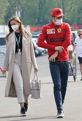Formula 1 Pirelli Gran Premio Del Made In Italy E Dell emilia Romagna 2021 16 04 2021, Autodromo Enzo e Dino Ferrari, Imola, Formula 1 Pirelli Gran Premio Del Made In Italy E Dell emilia Romagna 2021 ,in picture Charles Leclerc MCO 16 , Scuderia Ferrari Mission Winnow with girlfriend Charlotte SinÃ nordphotoxGmbHx xBratic nph00250